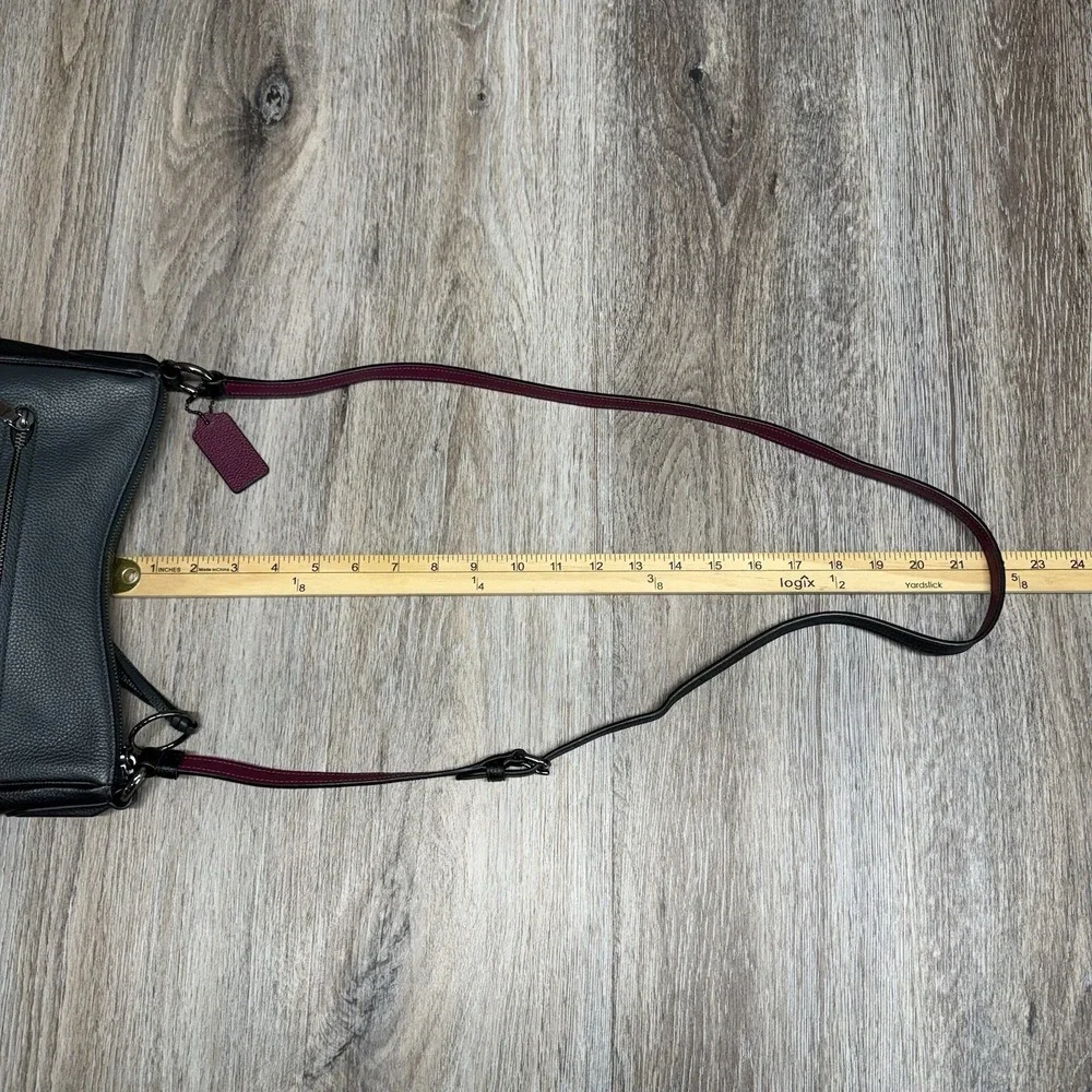 COACH Chaise Crossbody Cypress Green Black Red Colorblock Pebbled Leather 38696